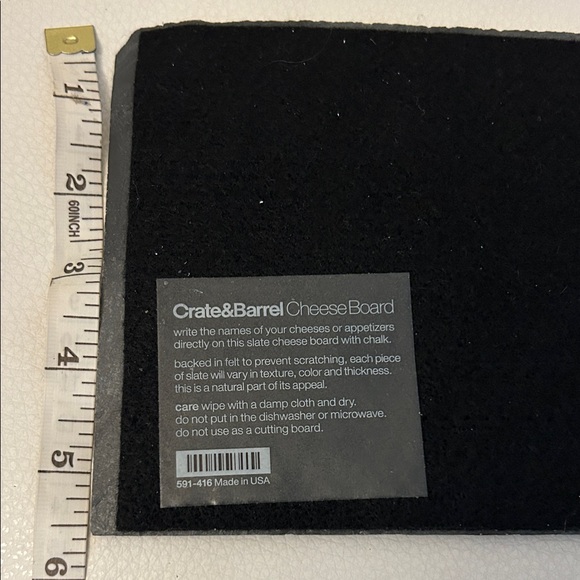 🎁 Crate&Barrel Black Slate Cheese Board - Picture 2 of 3